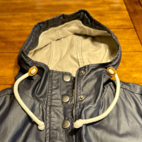 Gap Waterproof Womens Small Hooded Jacket Navy Blue Zip+Snap 400 S1272 - Picture 5 of 10